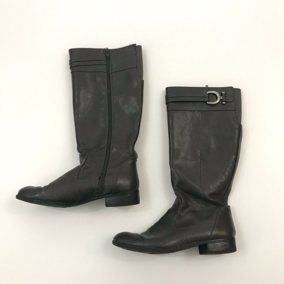 Life Stride Knee Boots Gray Zip Up Size 9.5 - Picture 1 of 6